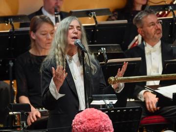 La cantante Patti Smith en la ceremonia de los Nobel en Estocolmo