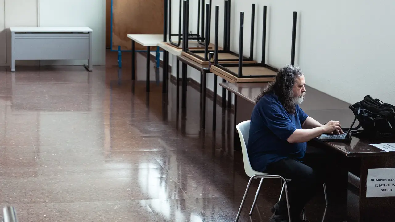 Richard Stallman en su reciente visita a Sevilla