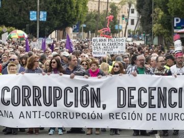 Manifestación contra la corrupción en Murcia