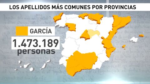 Los apellidos que más se repiten en España