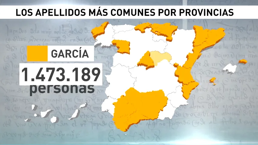 Los apellidos que más se repiten en España