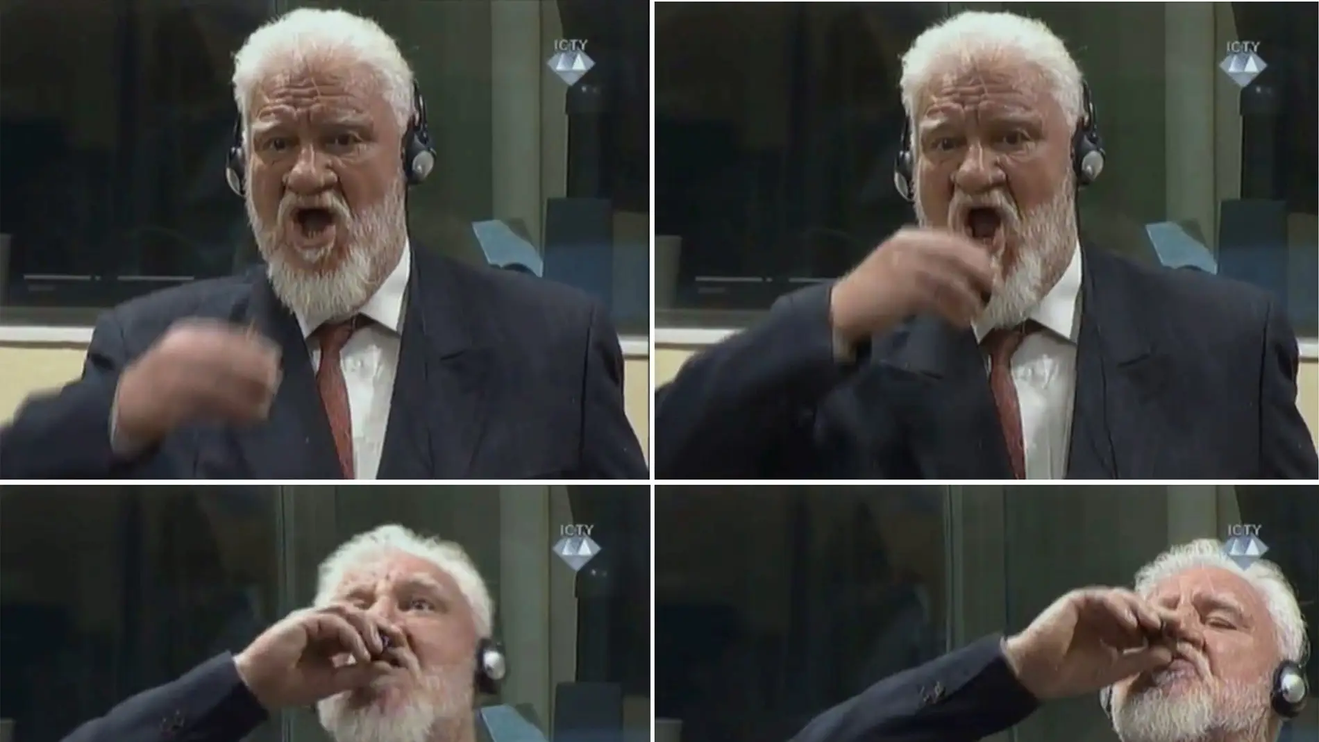 Slobodan Praljak tomando el veneno