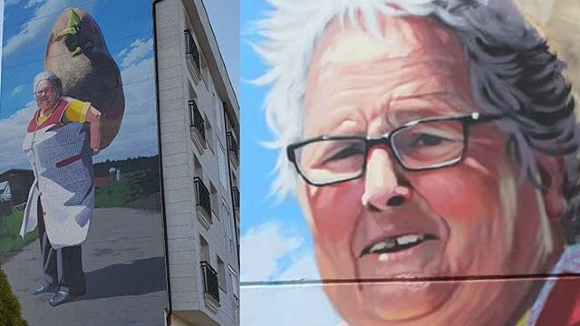 Mural de abuela gallega