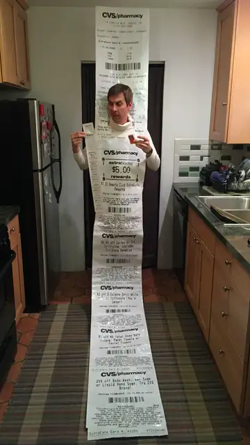 Disfraz de ticket de la compra Disfraz de ticket de la compra