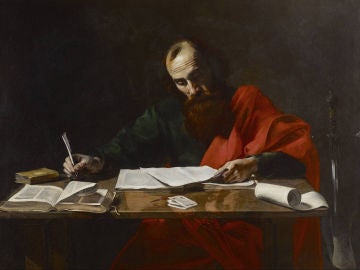 San Pablo escribiendo su Ep&iacute;stolas, siglo XVI (Blaffer Fundaci&oacute;n Colecci&oacute;n, Houston, Texas)