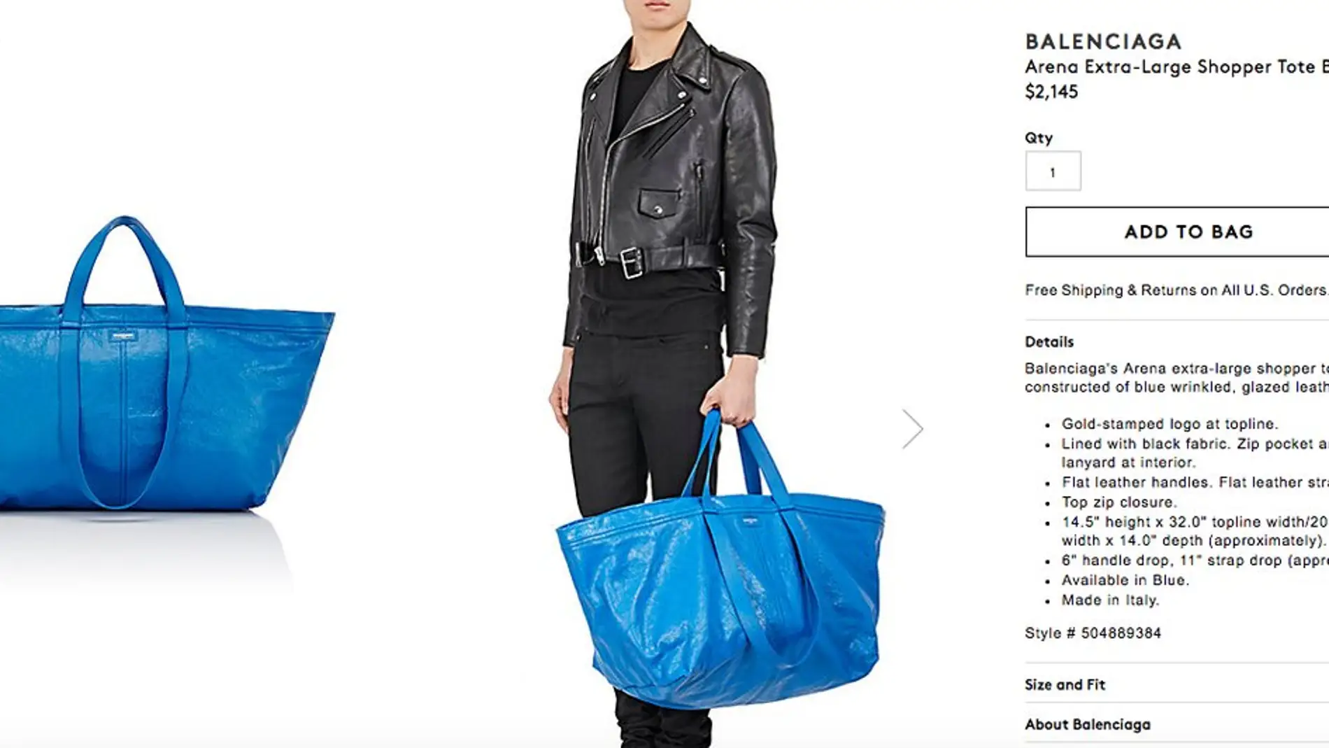 El épico zasca de a Balenciaga por copiar su mítica bolsa azul y venderla a 2.145$