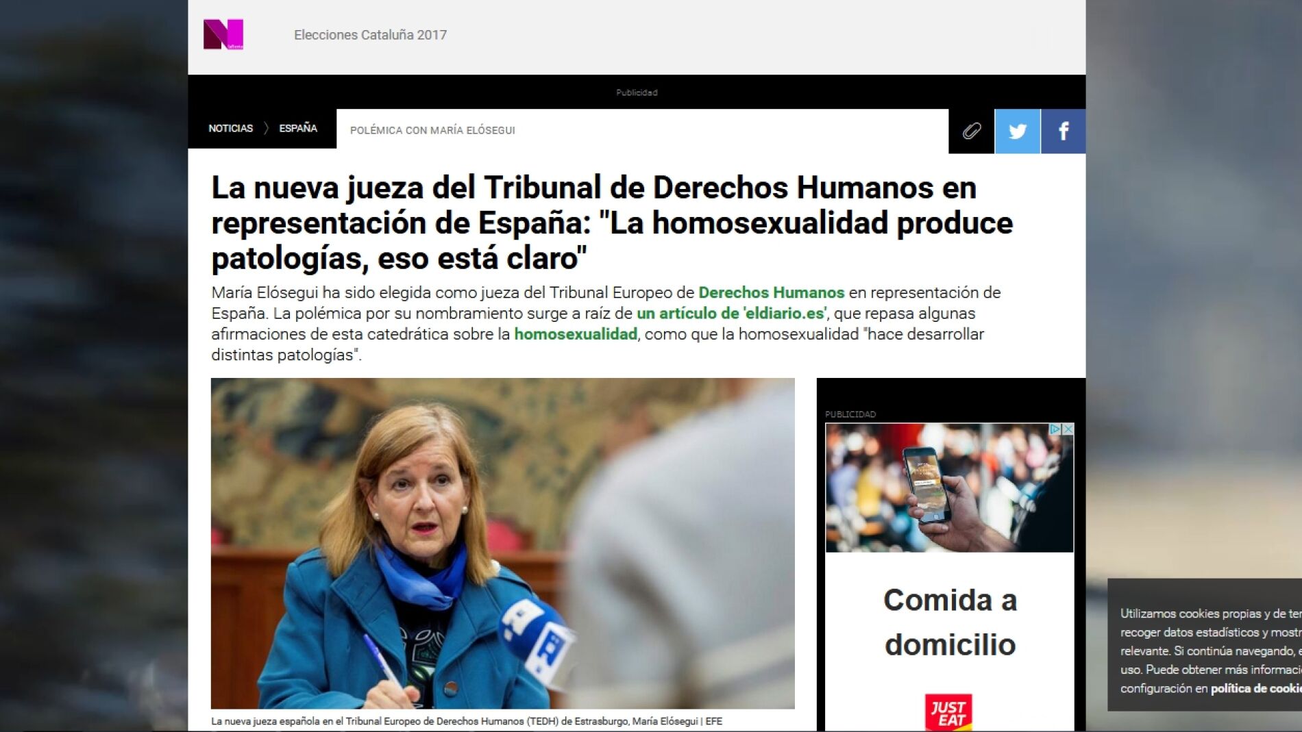 Pantallazo de la noticia de LaSexta