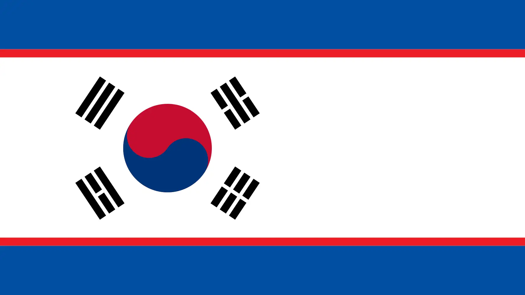 Banderas de Corea del Norte y Corea del Sur mezcladas
