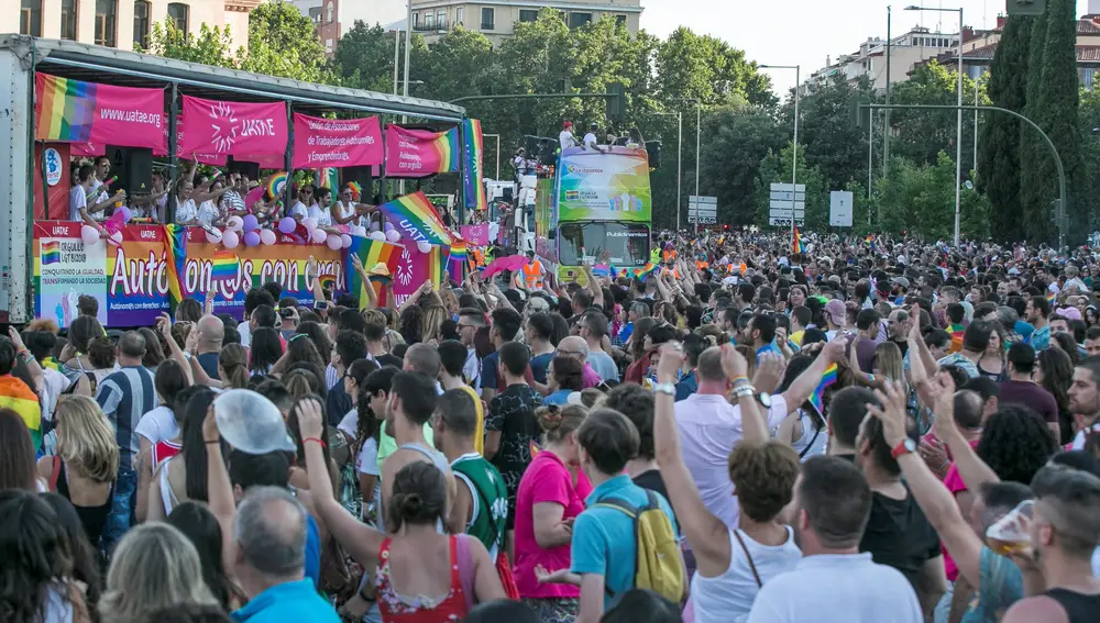 Asistentes a la manifestación del Orgullo Gay