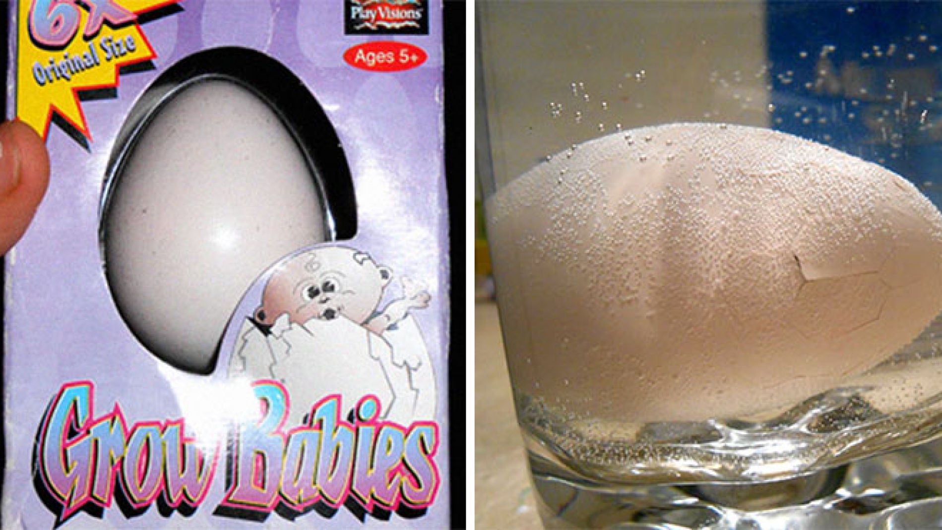 Juguete que crece en el agua