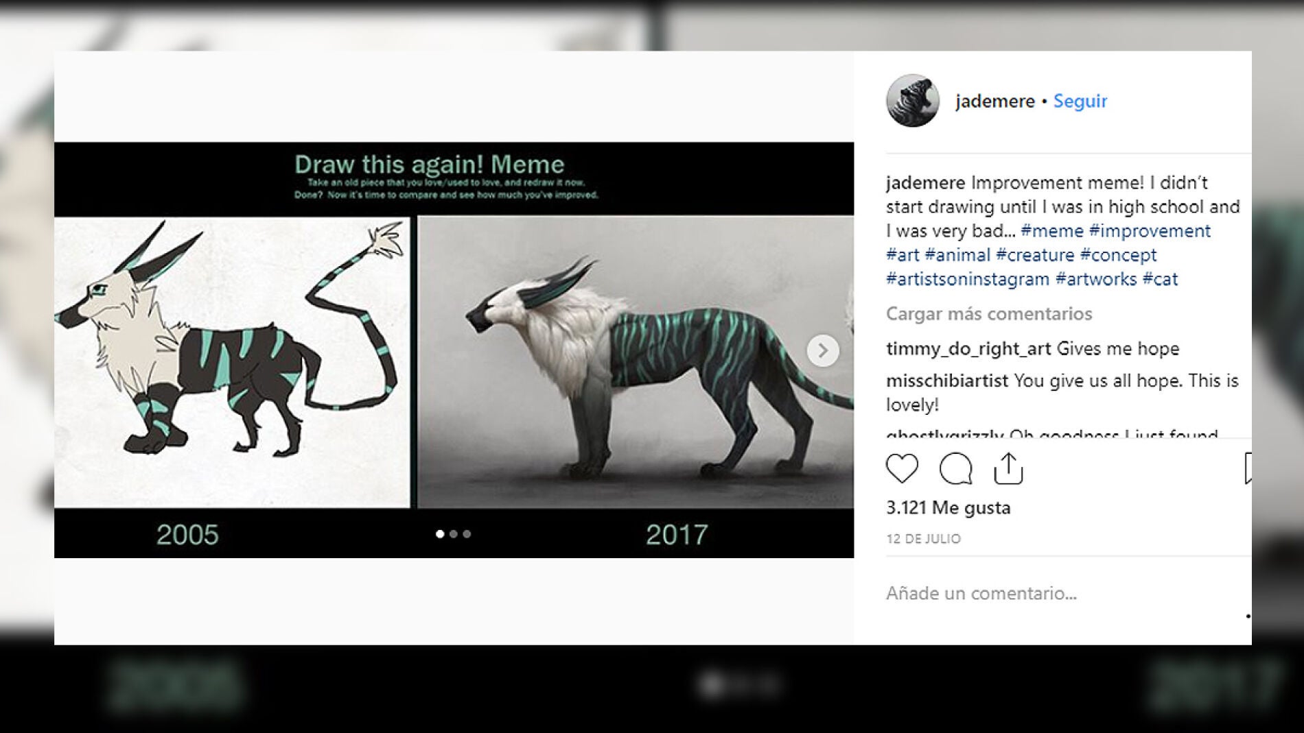 El mismo dibujo 12 a&ntilde;os despu&eacute;s