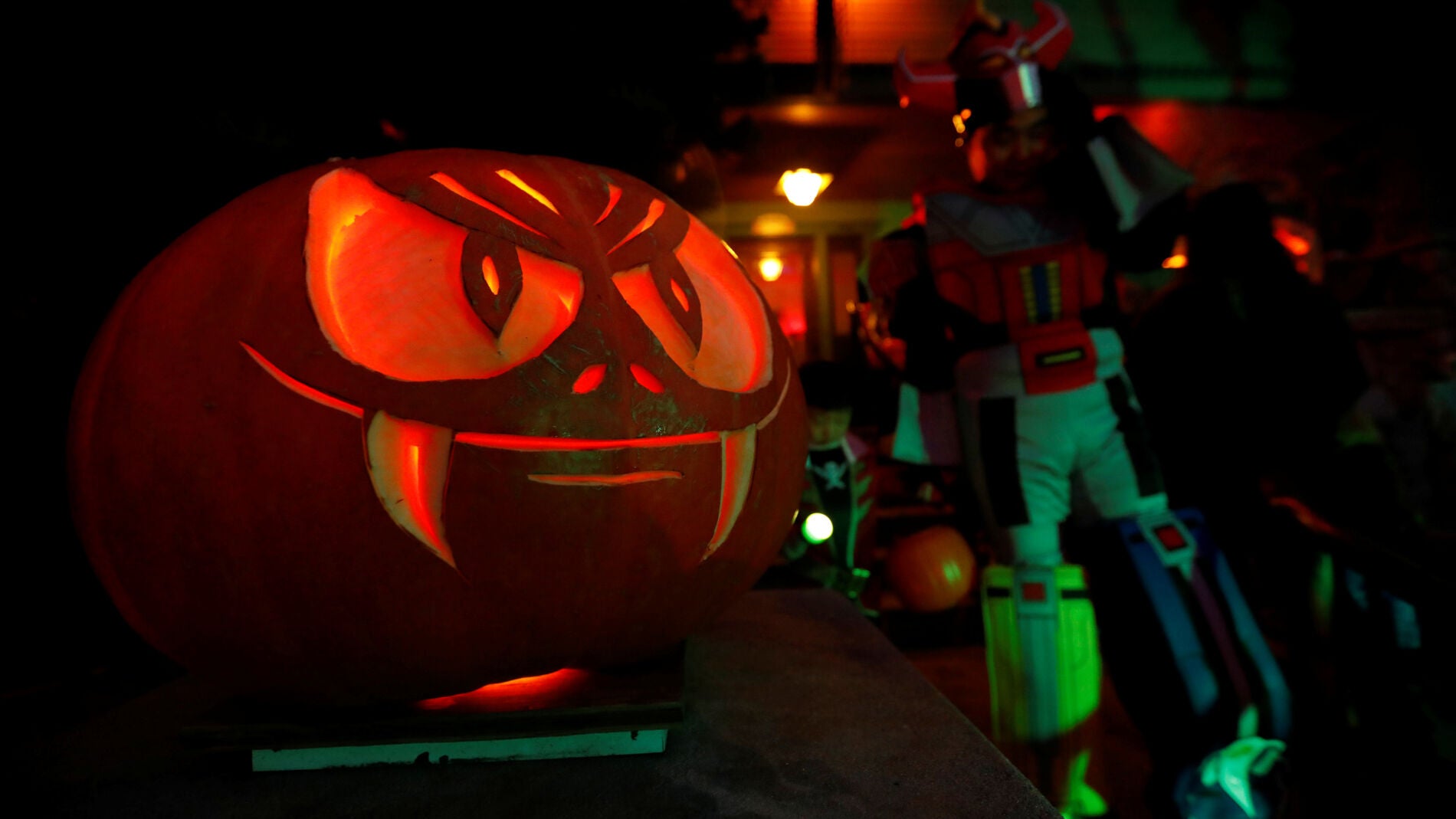 Una calabaza en una fiesta de Halloween