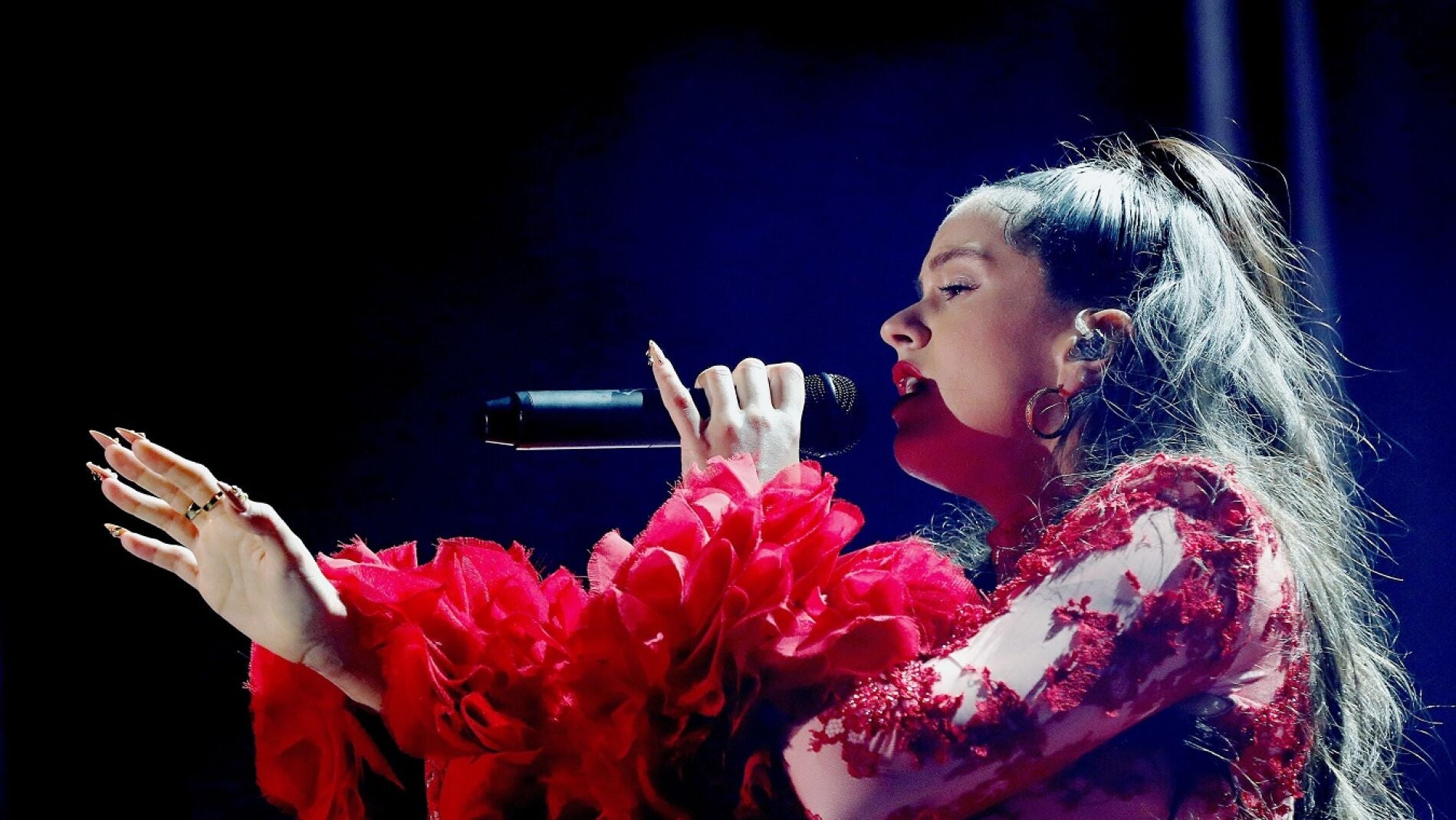 Imagen de Rosal&iacute;a durante un concierto en Madrid en 2018