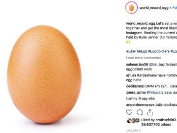 ¿Por qué un huevo se ha convertido en lo más viral de Instagram?