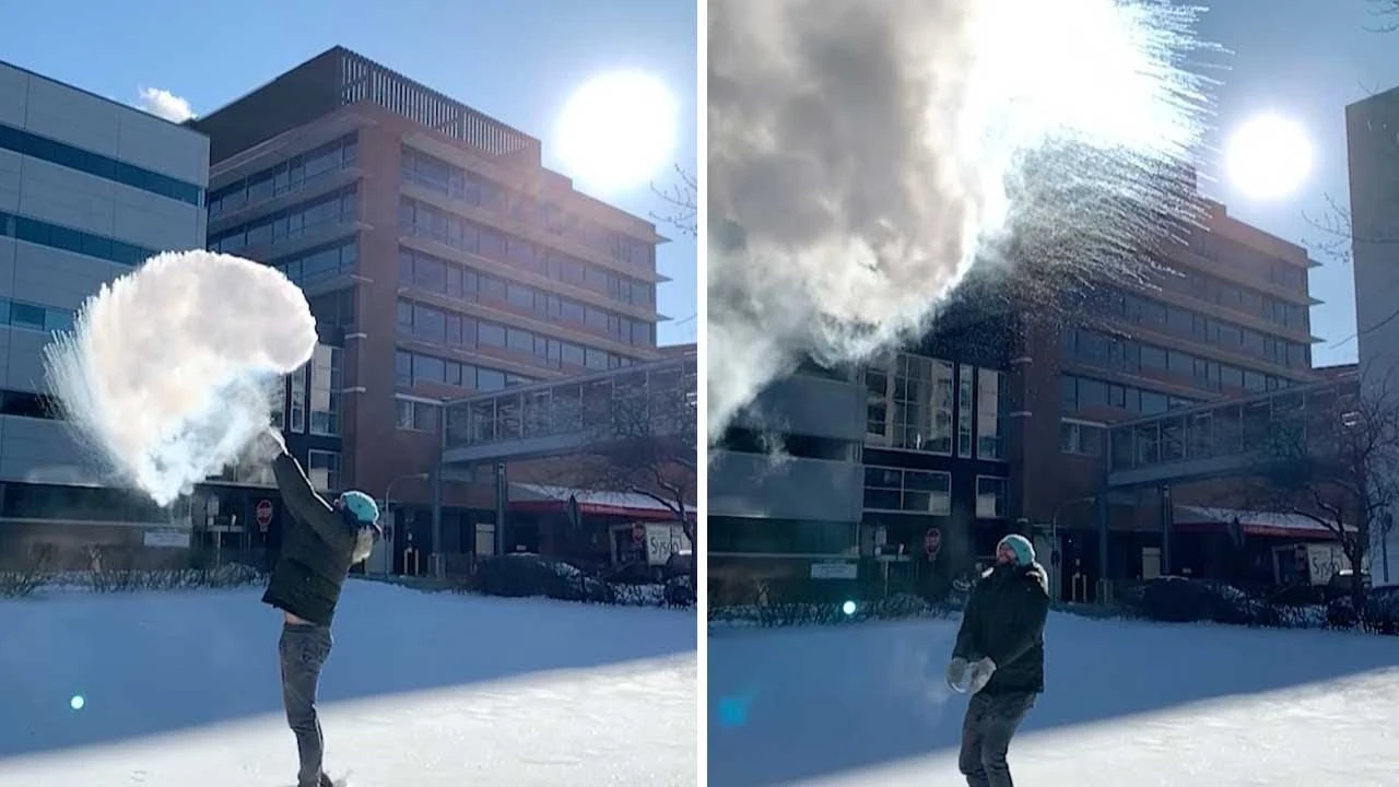Transforma agua hirviendo en nieve