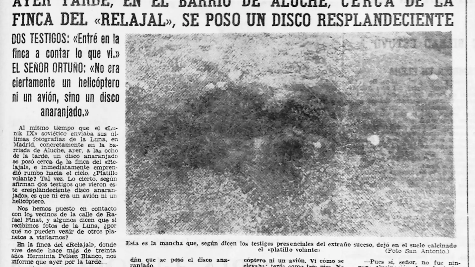 Noticias sobre el fenómeno UFO en Aluche