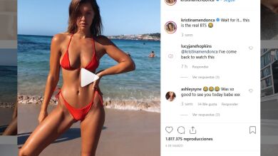 El divertido momento en que un abuelo barrigón se cuela en la sesión de fotos de una modelo