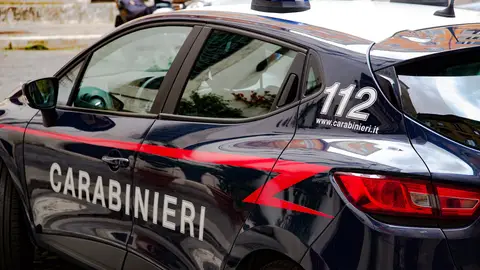 Imagen de archivo de un coche de los Carabinieri, la policía italiana Imagen de archivo de un coche de los Carabinieri, la policía italiana