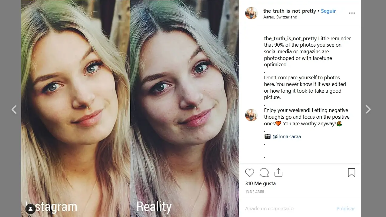 Instagram vs realidad
