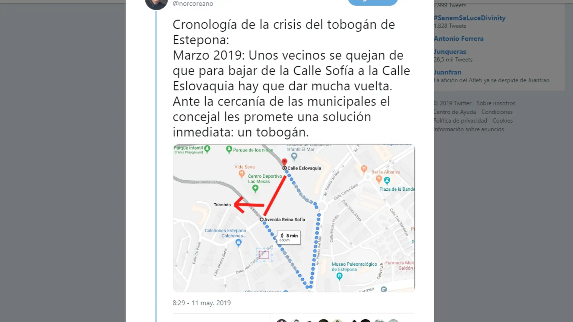 Cronología de la crisis del tobogán