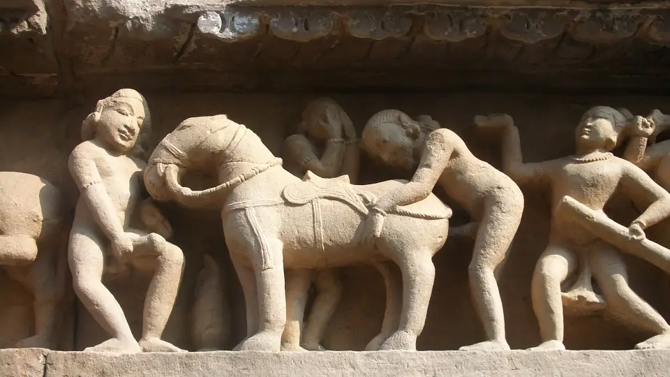 Estatuas en Khajuraho, India
