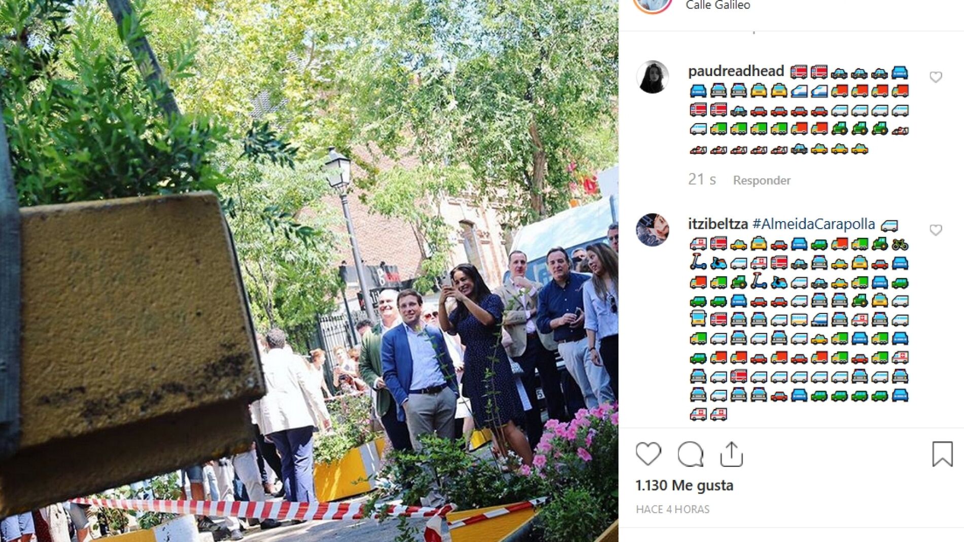 Comentarios en el Instagram de Mart&iacute;nez-Almeida