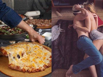 Pizza y pareja