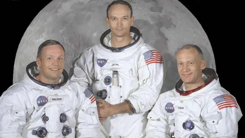 (De izda. a dcha.) Neil Armstrong, Michael Collins y Buzz Aldrin, tripulación del Apolo 11.