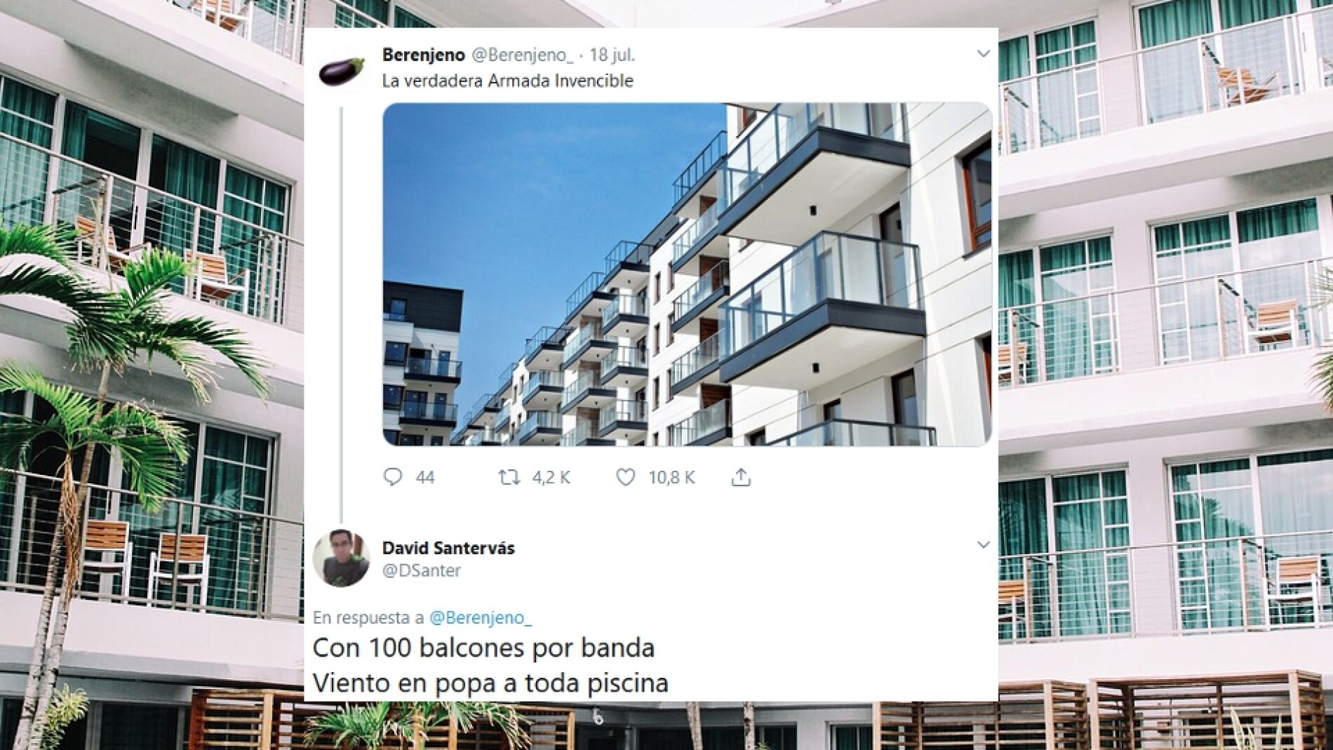Hilo de Twitter sobre balconing