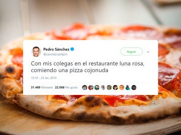 Tuits sobre la pizza cojonuda de Pedro Sánchez