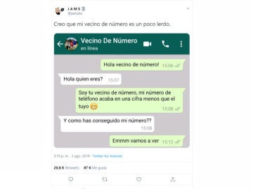 Vecino de n&uacute;mero