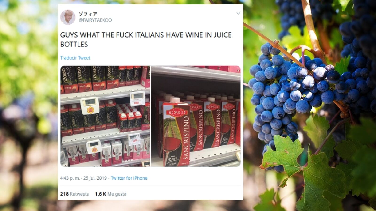 Una americana se ríe de que vendamos vino en bricks y la gente en Twitter responde salvajemente