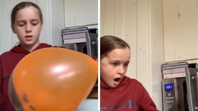 VÍDEO: Está intentando hacer un cuenco de chocolate usando un globo pero estalla