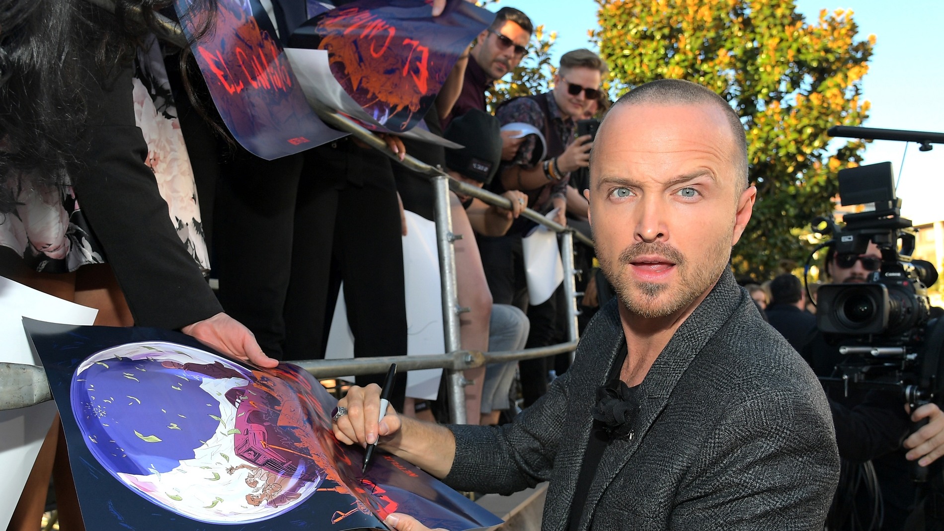 Aaron Paul en la premiere de El Camino