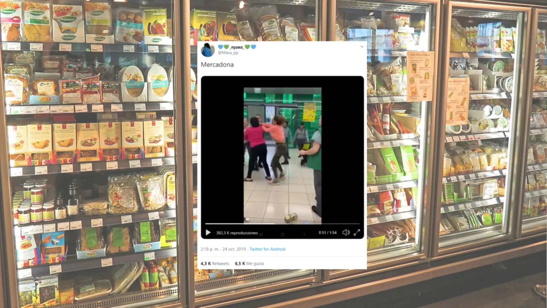 Pelea en un supermercado