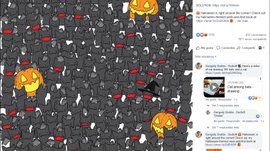 Acertijo visual: ¿Puedes encontrar al gato escondido entre los murciélagos?