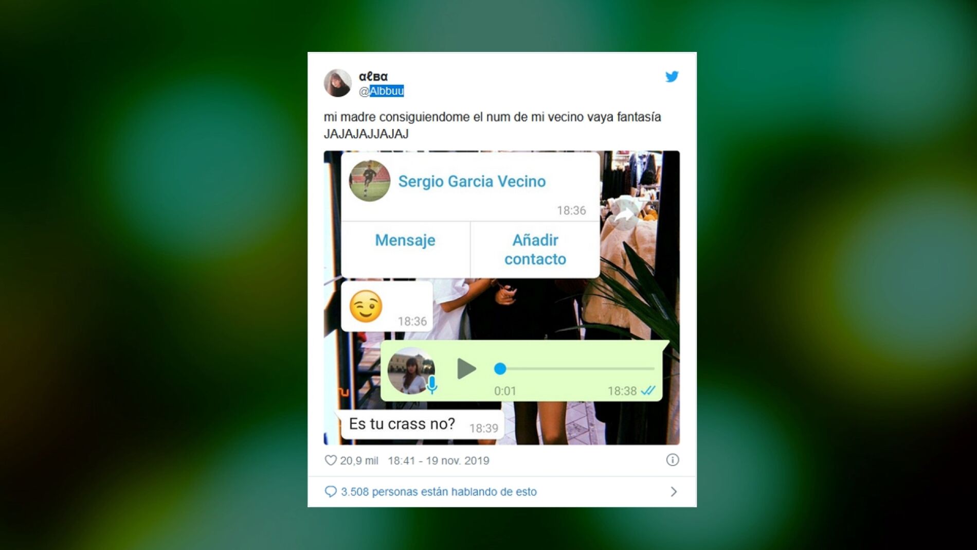 Conversaci&oacute;n de Alba y su madre