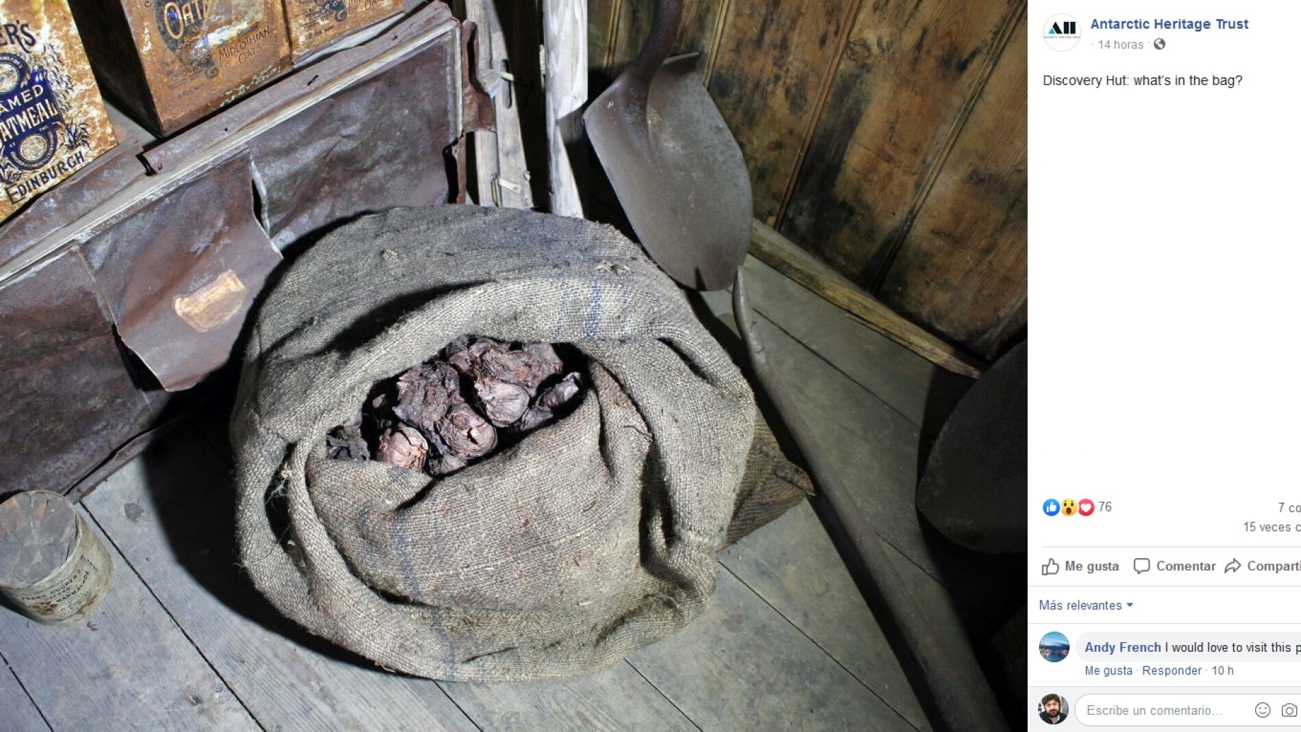 Facebook de Antartic Heritage Trust