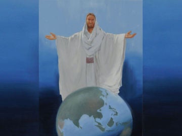 Jesucristo sobre el globo terr&aacute;queo