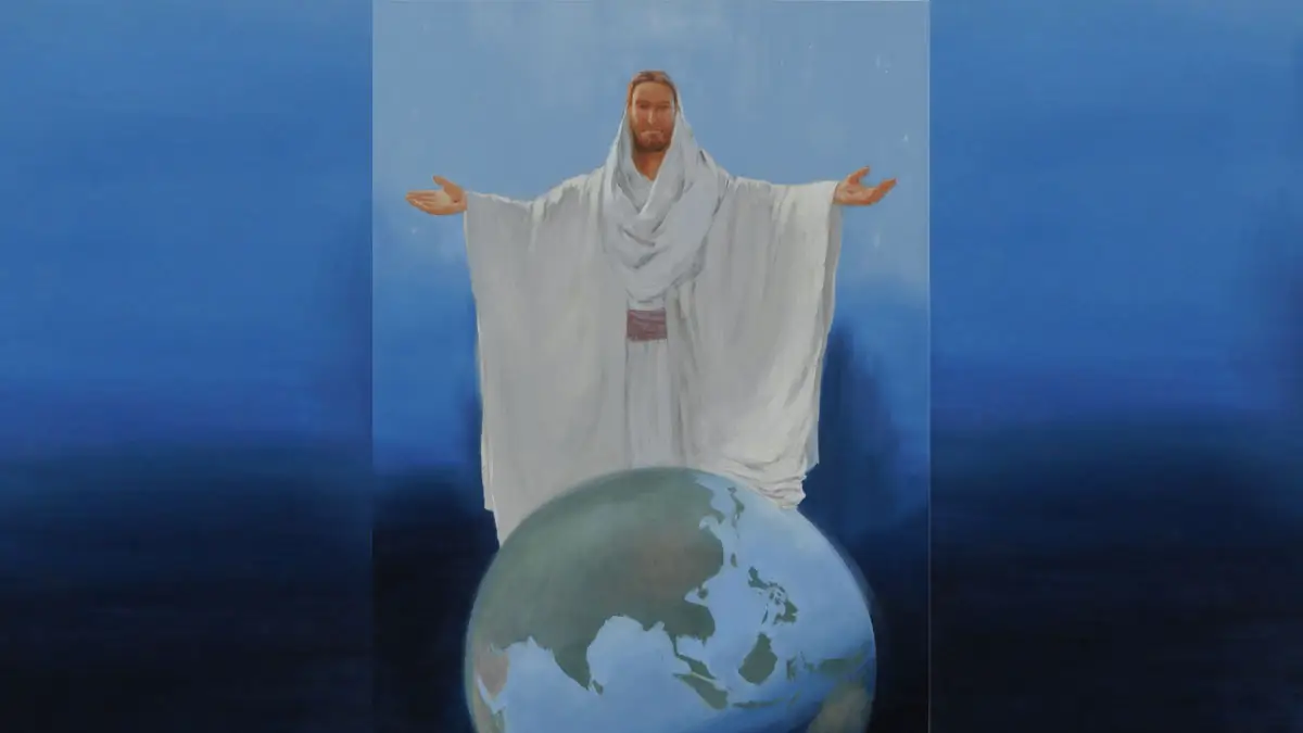 Jesucristo sobre el globo terráqueo