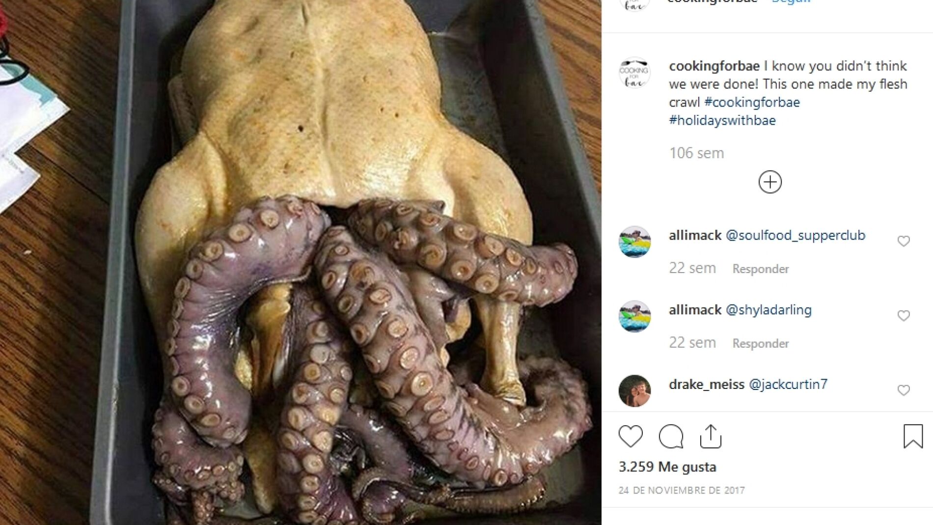 Pollo relleno de pulpo