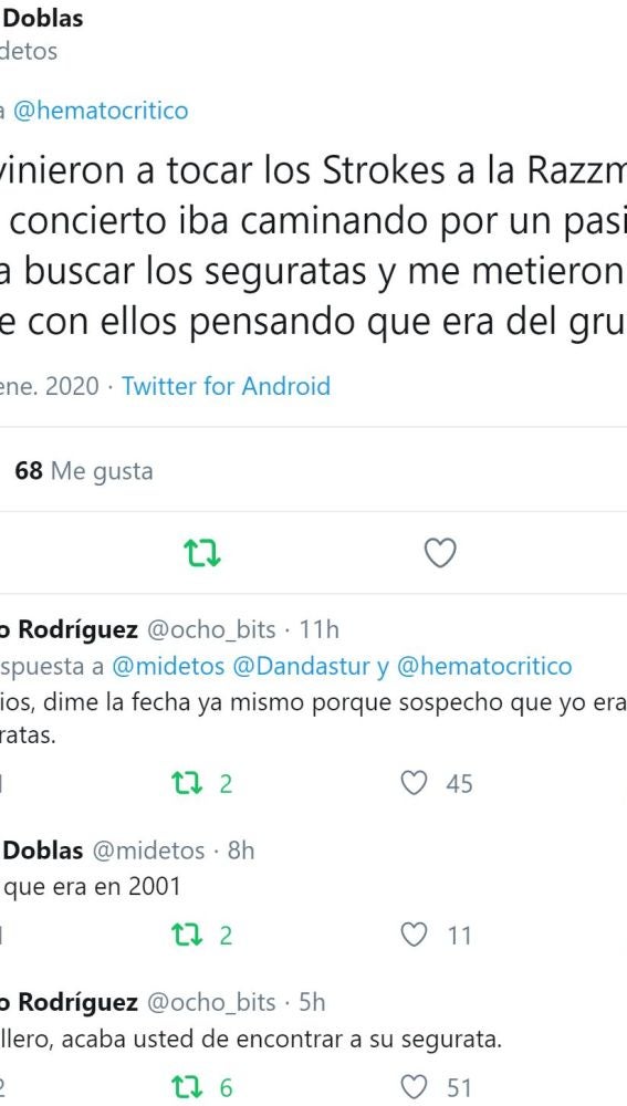 Pantallazo de Twitter de @midetos