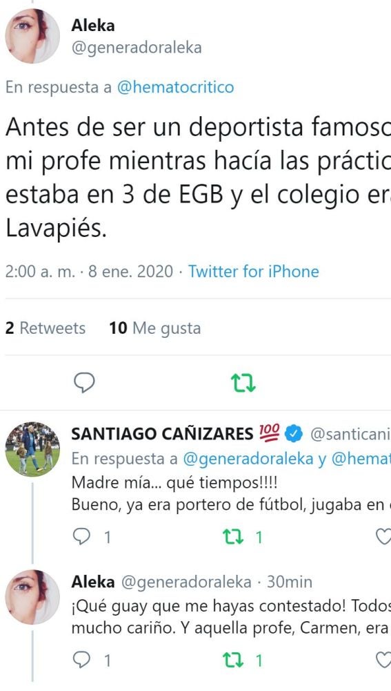Pantallazo de Twitter de @generadoraleka