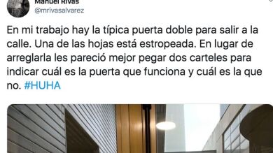 El desternillante cartel en una puerta estropeada que todo el mundo está compartiendo 