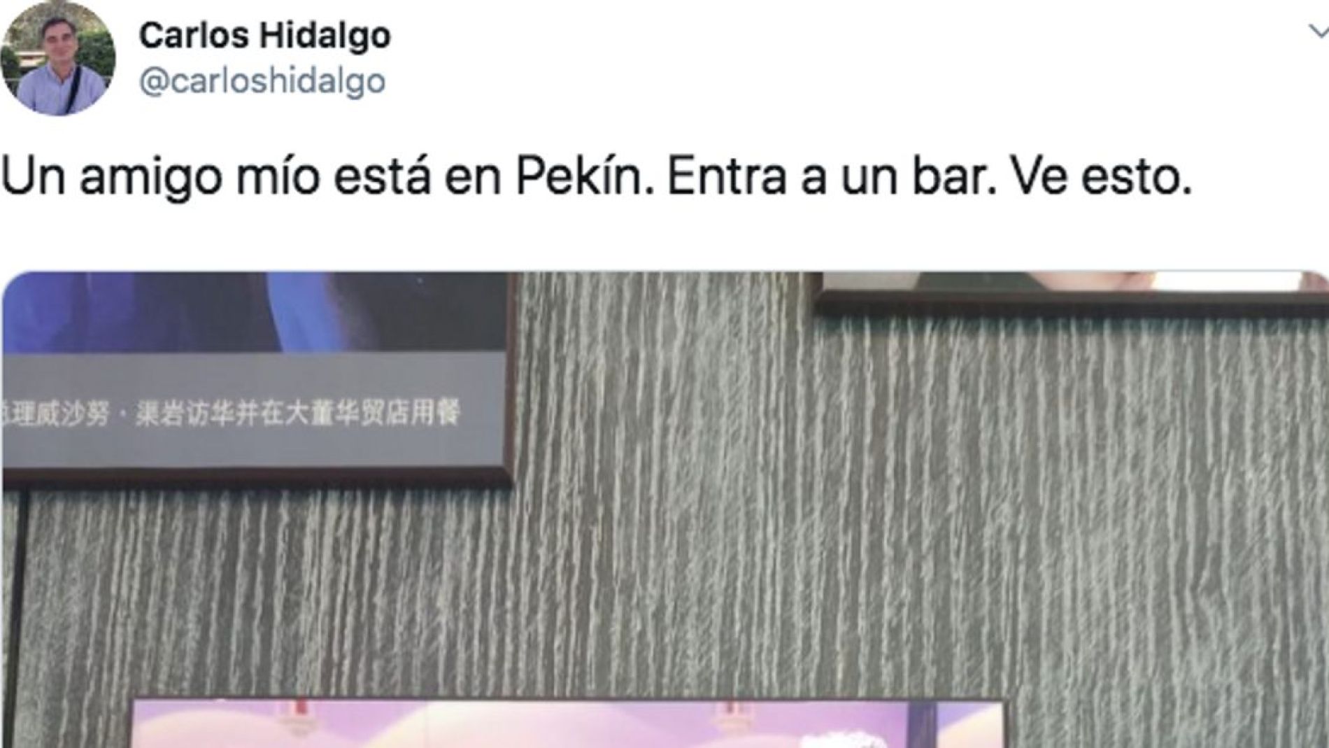 Pantallazo del twitter de Carlos Hidalgo