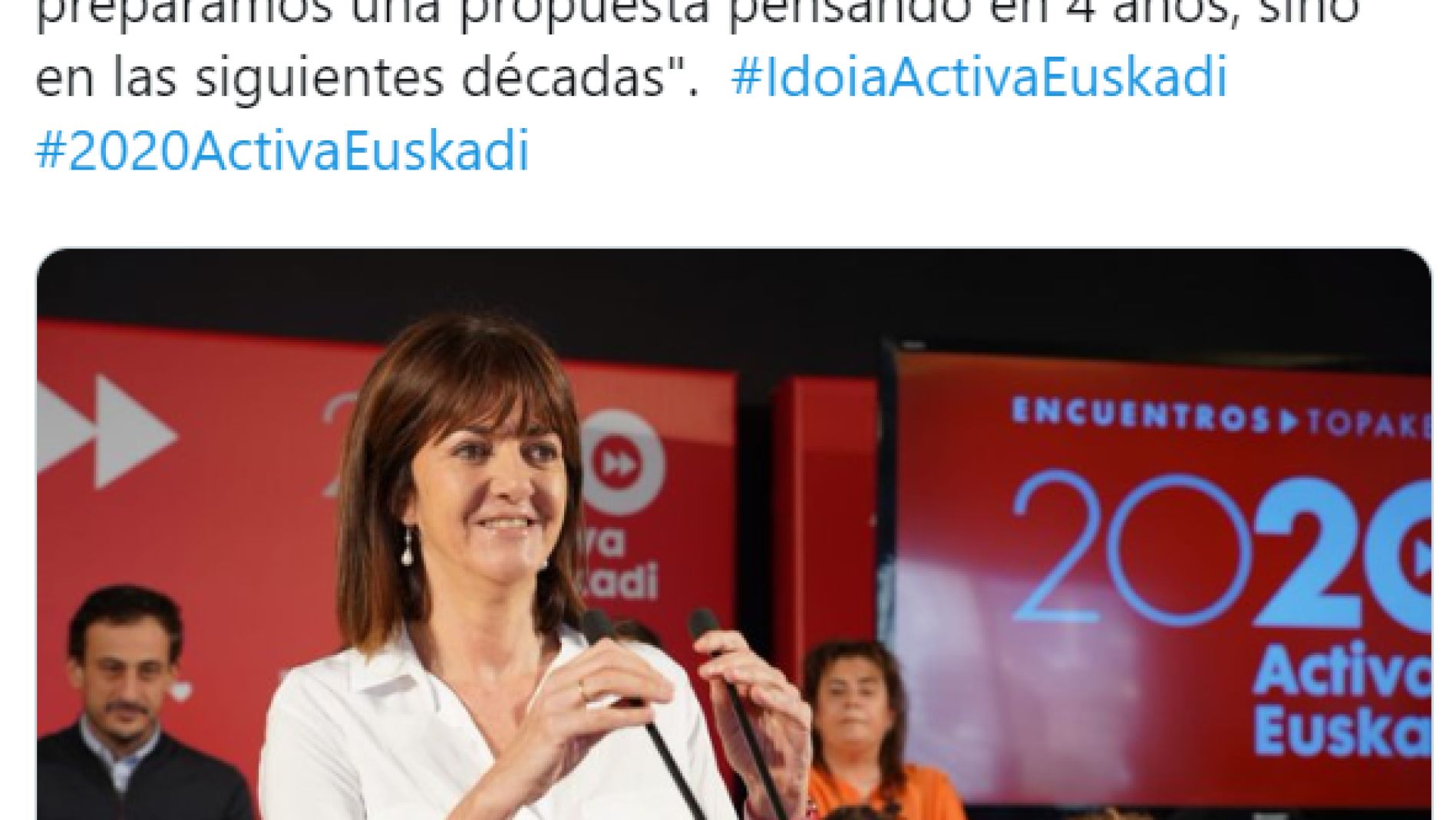 La Secretaria General del PSE-EE, Idoia Mendia, en un acto del partido