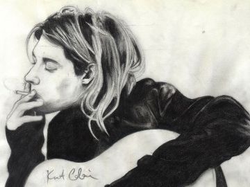Dibujo de Kurt Cobain por Rose Robin