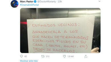 Un vecino pone un cartel quejándose del ruido y le escriben una contundente respuesta
