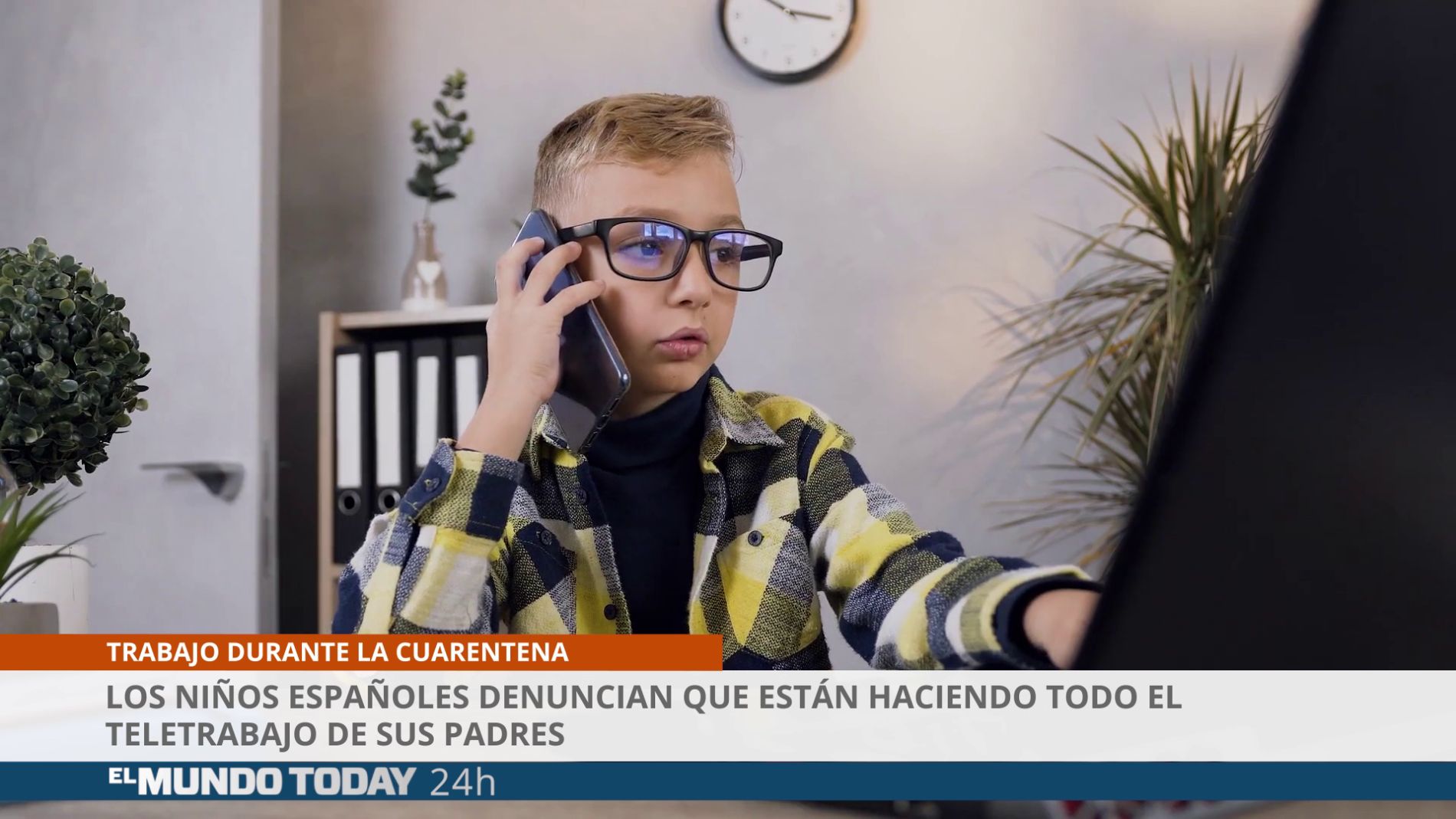 Los ni&ntilde;os hacen teletrabajo
