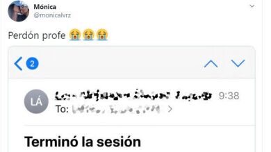 Se quedó dormida durante una clase online y recibió este surrealista correo de su profesor